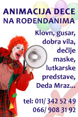 Animacije dece na rođendanima - klovn, gusar, dobra vila, dečije maske, lutkarske predstave, Deda Mraz...