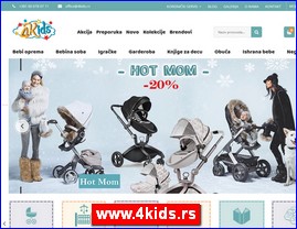 4kids, oprema za bebe, auto sedita, kolica za bebe, 2u1, 3u1, krevetii, kolevke, bebi garderoba, igrake za bebe, igrake za decu, obua za bebe, knjige za decu, proizvodi za ishranu i negu bebe, Ni, www.4kids.rs