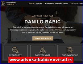 Advokat Novi Sad, Advokatska kancelarija, krivično i prekršajno pravo, privredno pravo, radno pravo, naknada štete, ugovorno pravo, porodično i nasledno pravo, nepokretnosti, pravo stranaca, Danilo Babić, www.advokatbabicnovisad.rs