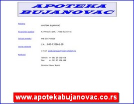 Drugs, preparations, pharmacies, www.apotekabujanovac.co.rs