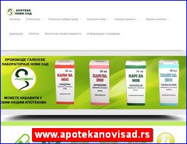 Drugs, preparations, pharmacies, www.apotekanovisad.rs