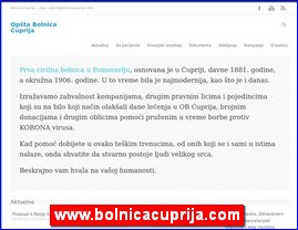 Clinics, doctors, hospitals, spas, laboratories, www.bolnicacuprija.com
