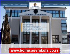 Clinics, doctors, hospitals, spas, laboratories, www.bolnicasvnikola.co.rs