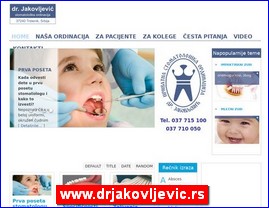 Stomatološke ordinacije, stomatolozi, zubari, www.drjakovljevic.rs