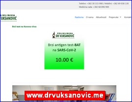 Clinics, doctors, hospitals, spas, laboratories, www.drvuksanovic.me