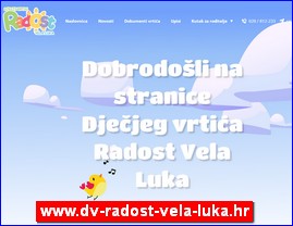 Kindergartens, nurseries, www.dv-radost-vela-luka.hr