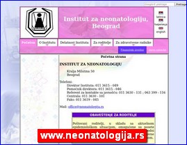 Clinics, doctors, hospitals, spas, Serbia, www.neonatologija.rs