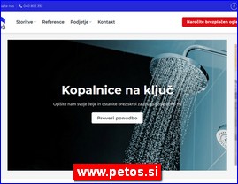 Sanitarije, vodooprema, www.petos.si