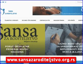 Nevladine organizacije, Srbija, www.sansazaroditeljstvo.org.rs