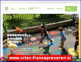 Kindergartens, nurseries, www.vrtec-francepreseren.si