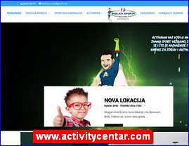 Sportski klubovi, atletika, atletski klubovi, gimnastika, gimnastički klubovi, aerobik, pilates, Yoga, www.activitycentar.com