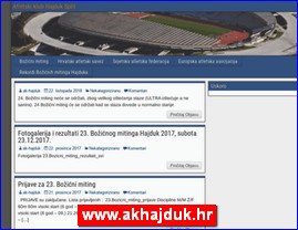 Sportski klubovi, atletika, atletski klubovi, gimnastika, gimnastički klubovi, aerobik, pilates, Yoga, www.akhajduk.hr