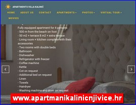 Hoteli, smeštaj, Hrvatska, www.apartmanikalinicnjivice.hr