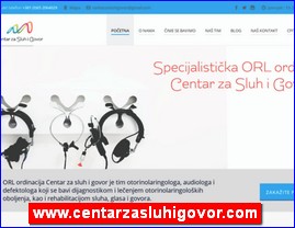 Ordinacije, lekari, bolnice, banje, Srbija, www.centarzasluhigovor.com