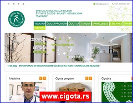 Ordinacije, lekari, bolnice, banje, Srbija, www.cigota.rs