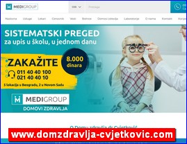 Ordinacije, lekari, bolnice, banje, laboratorije, www.domzdravlja-cvjetkovic.com