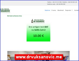 Ordinacije, lekari, bolnice, banje, laboratorije, www.drvuksanovic.me