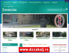 Ordinacije, lekari, bolnice, banje, laboratorije, www.dzzabalj.rs