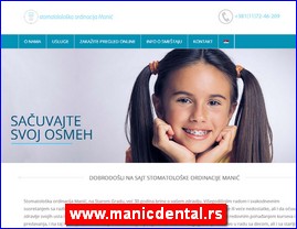 Stomatološke ordinacije, stomatolozi, zubari, www.manicdental.rs