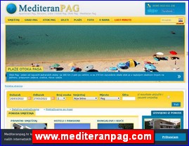 Hoteli, smeštaj, Hrvatska, www.mediteranpag.com