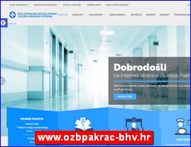 Ordinacije, lekari, bolnice, banje, laboratorije, www.ozbpakrac-bhv.hr