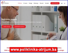 Ordinacije, lekari, bolnice, banje, laboratorije, www.poliklinika-atrijum.ba