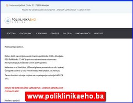 Ordinacije, lekari, bolnice, banje, laboratorije, www.poliklinikaeho.ba