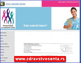 Ordinacije, lekari, bolnice, banje, laboratorije, www.zdravstvosenta.rs